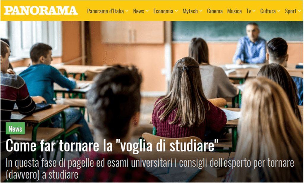 Genio in 21 Giorni su Panorama voglia di studiare